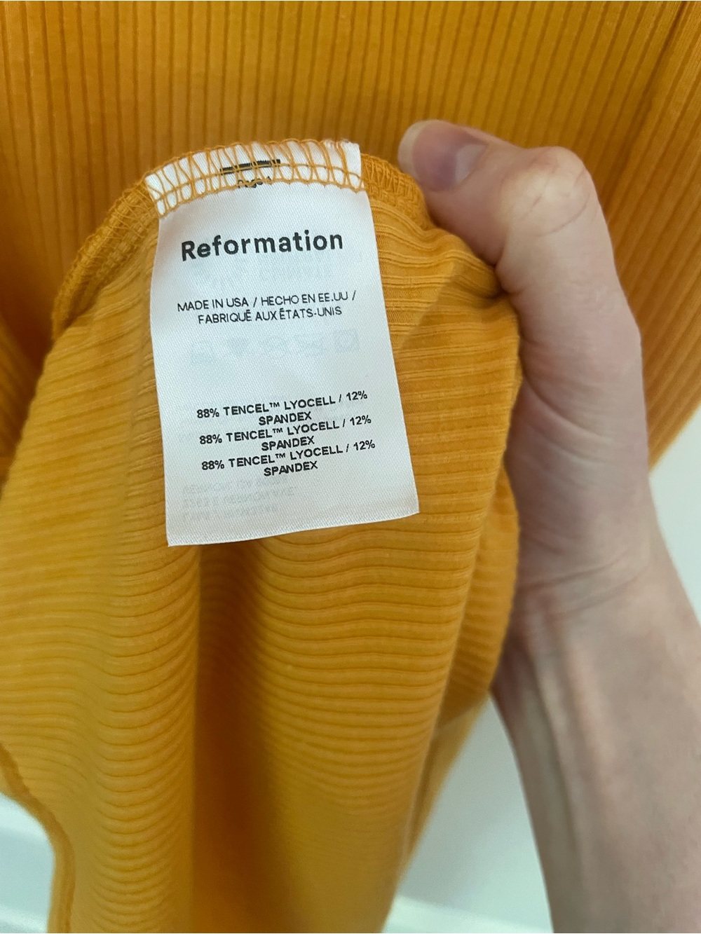 Reformation Cassi knit dress cantaloupe size 2 - Picture 5 of 7